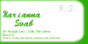 marianna svab business card